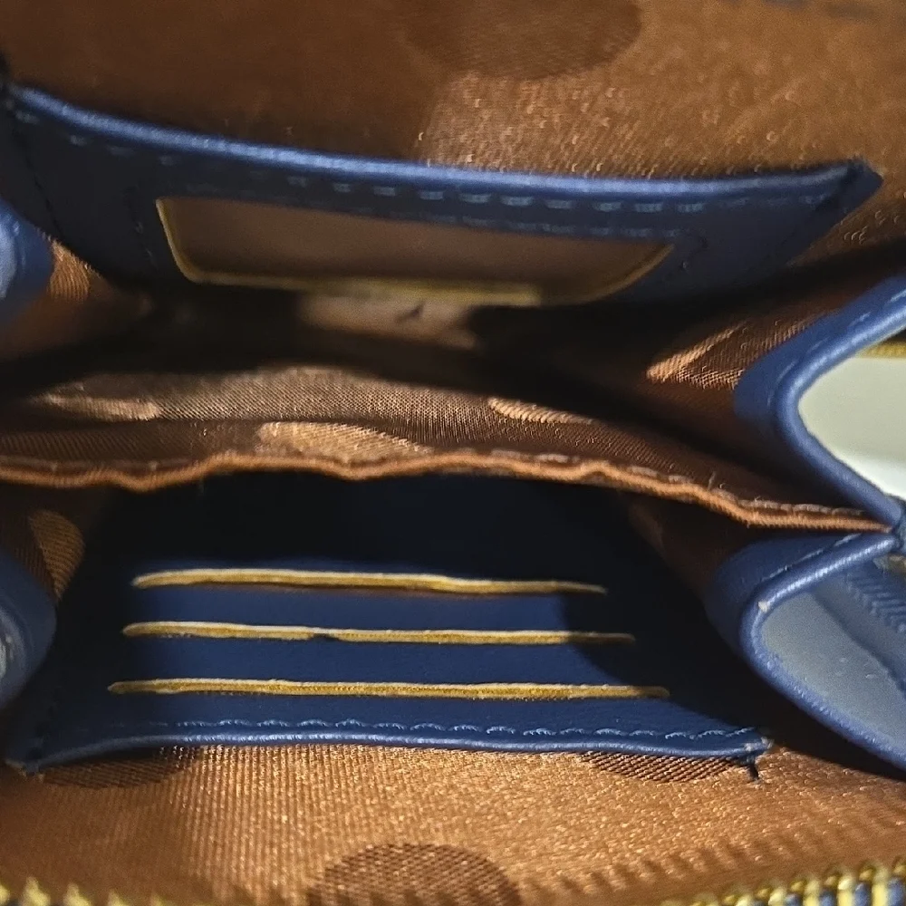 Navy Crossbody Bag with Gold Accents - Picture 9 of 12